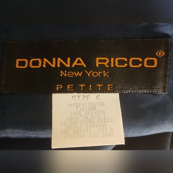 Donna Ricco New York Vintage Petite Navy Blue Sleeveless Button Down Dress - Picture 7 of 7